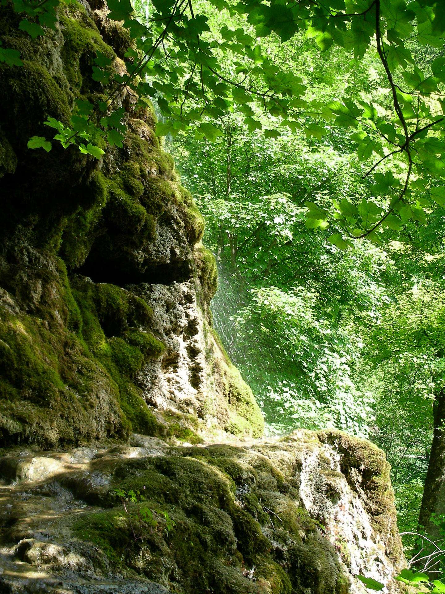 Unterer Wasserfall: Detailansicht von der Seite